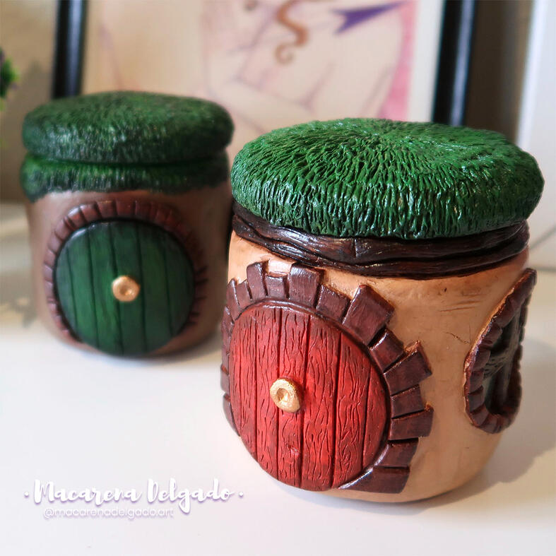 Casitas hobbit con arcilla